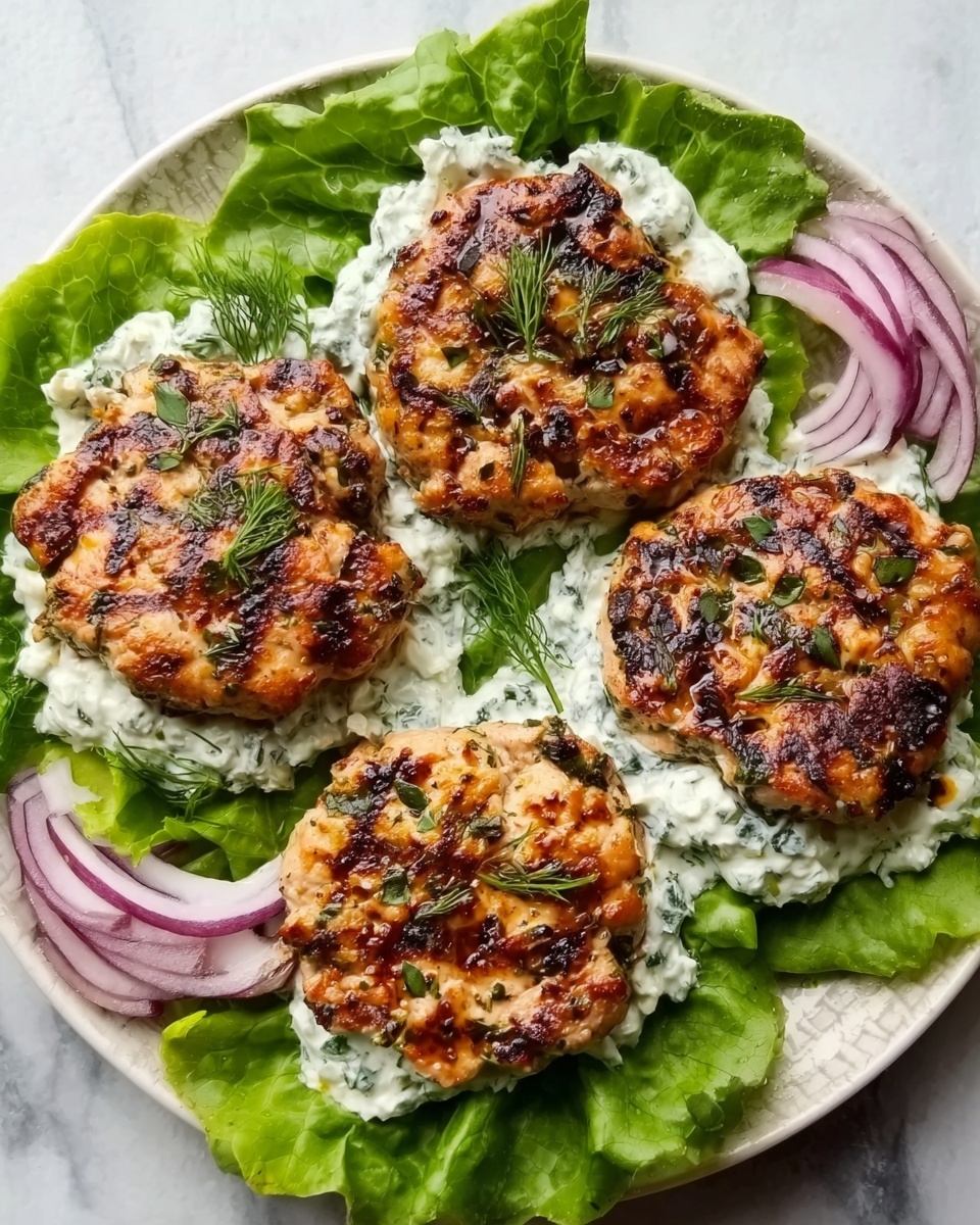 Greek Chicken Burgers with Feta and Tzatziki Recipe - Recipe Image