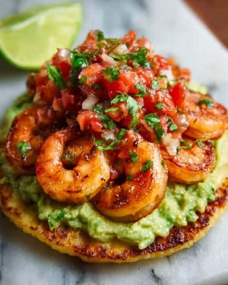 Grilled Shrimp Tostadas with Guacamole & Pico de Gallo Recipe