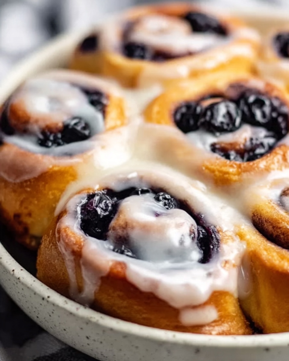 Blueberry Cinnamon Rolls with Vanilla Glaze Recipe - Recipe Image