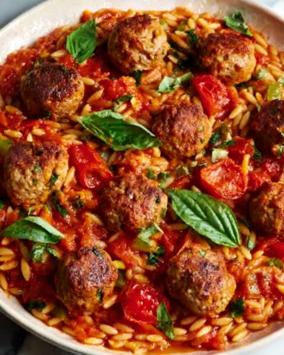 Meatball Orzo Skillet Recipe - Recipe Image