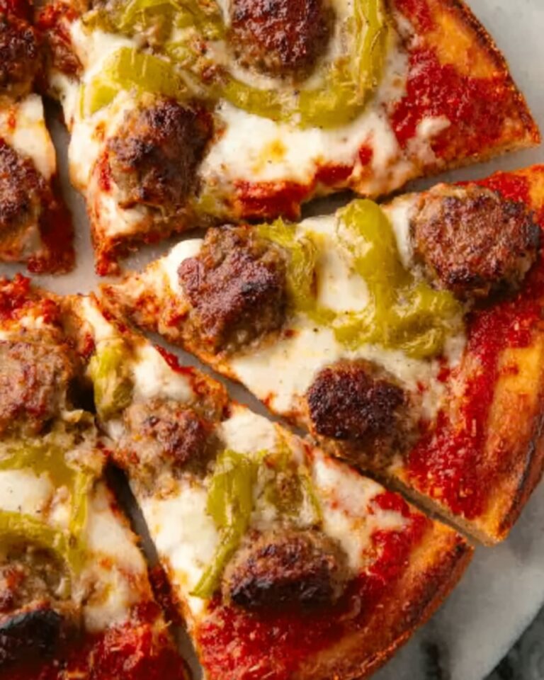 Spicy Sausage and Pepperoncini Thin Crust Pizza Recipe