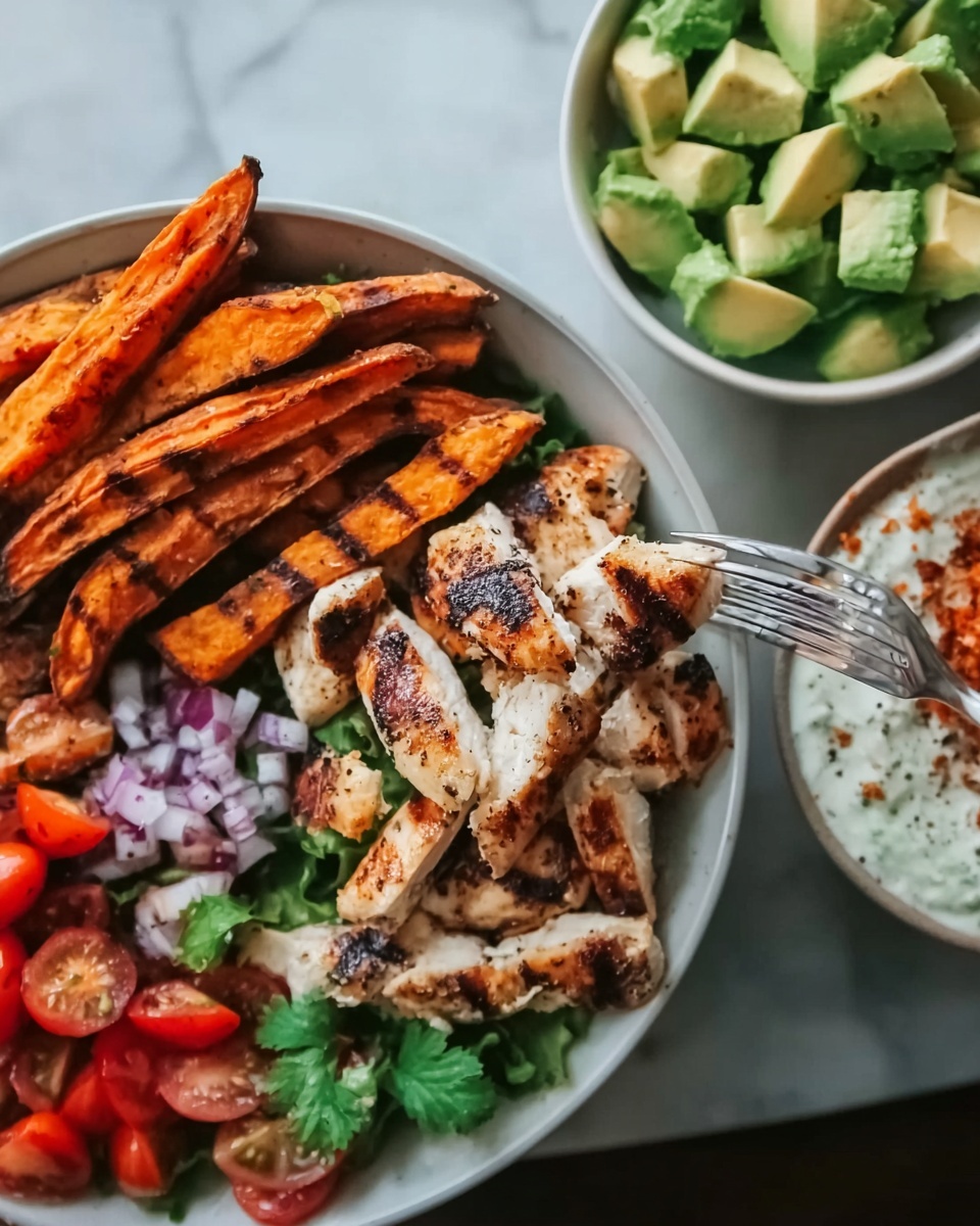 Chicken with Sweet Potato Fries & Avocado Salsa Recipe - Recipe Image