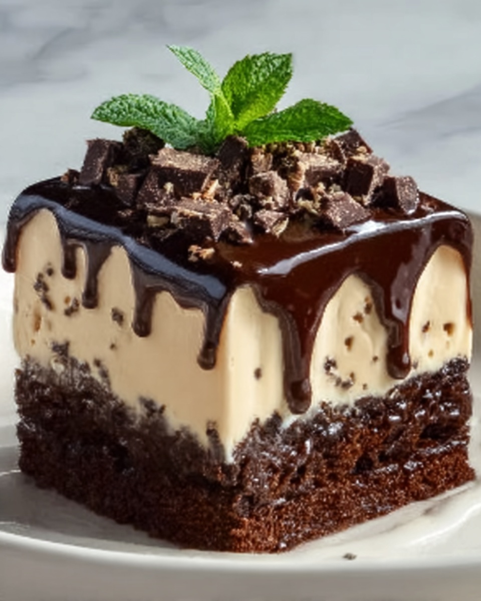 Chocolate Poke Cake with Fudge Sauce and Whipped Cream Recipe - Recipe Image