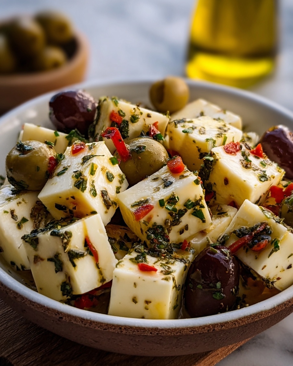 Marinated Cheese and Olives Recipe - Recipe Image