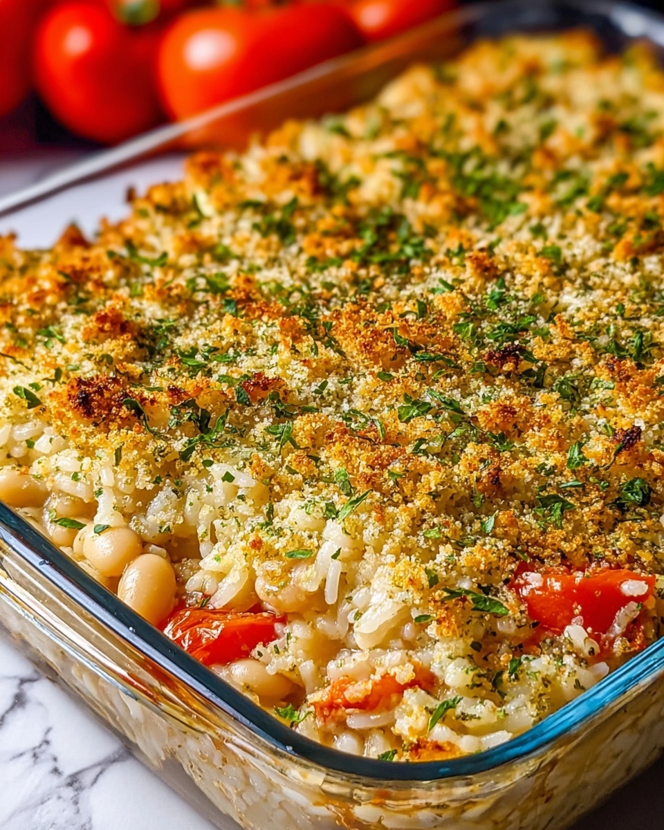 White Bean and Pesto Bake with Brown Rice Recipe - Recipe Image