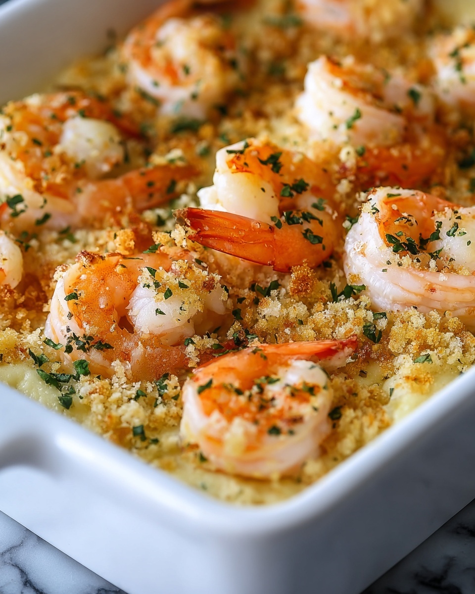 Baked Stuffed Shrimp Casserole Recipe - Recipe Image