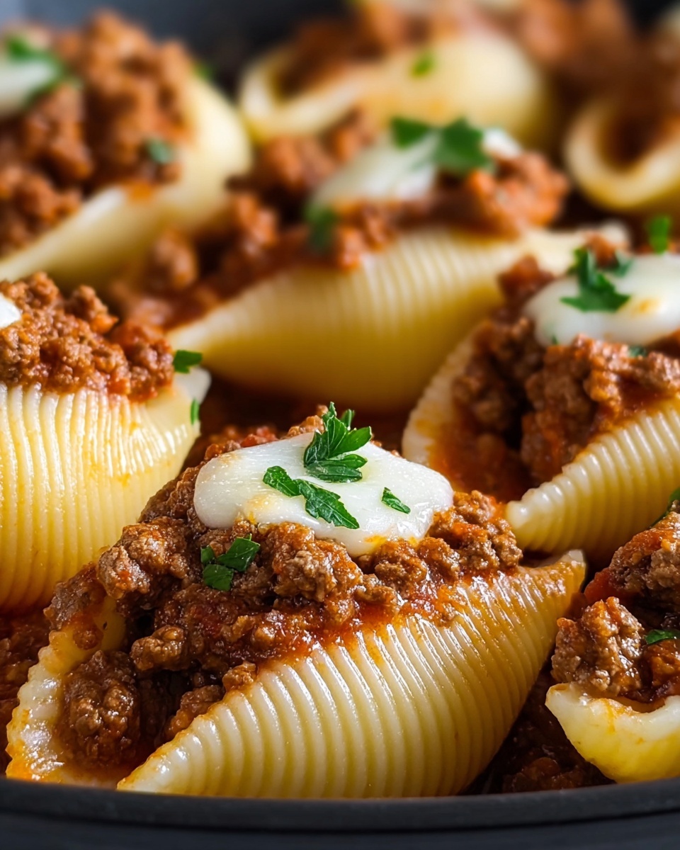 Creamy Ricotta Beef Stuffed Shells Pasta Recipe - Recipe Image