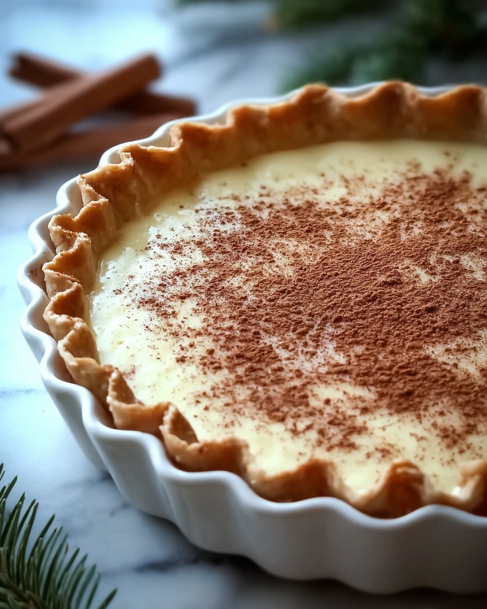 Christmas Eve Cinnamon-Vanilla Creamy Custard Pie Recipe - Recipe Image