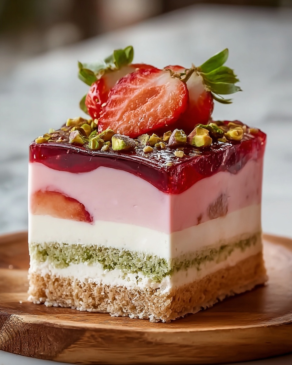 Strawberry Pistachio Mousse Cake Recipe - Recipe Image