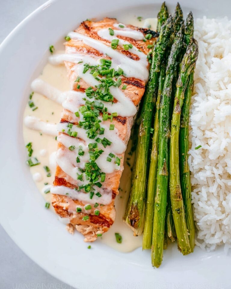 Oven Baked Salmon with Lemon Cream Sauce Recipe