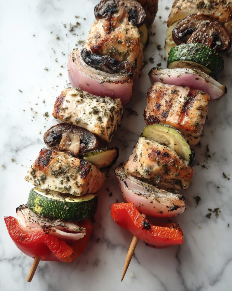 Grilled Chicken and Veggie Skewers with Lemon-Herb Marinade Recipe
