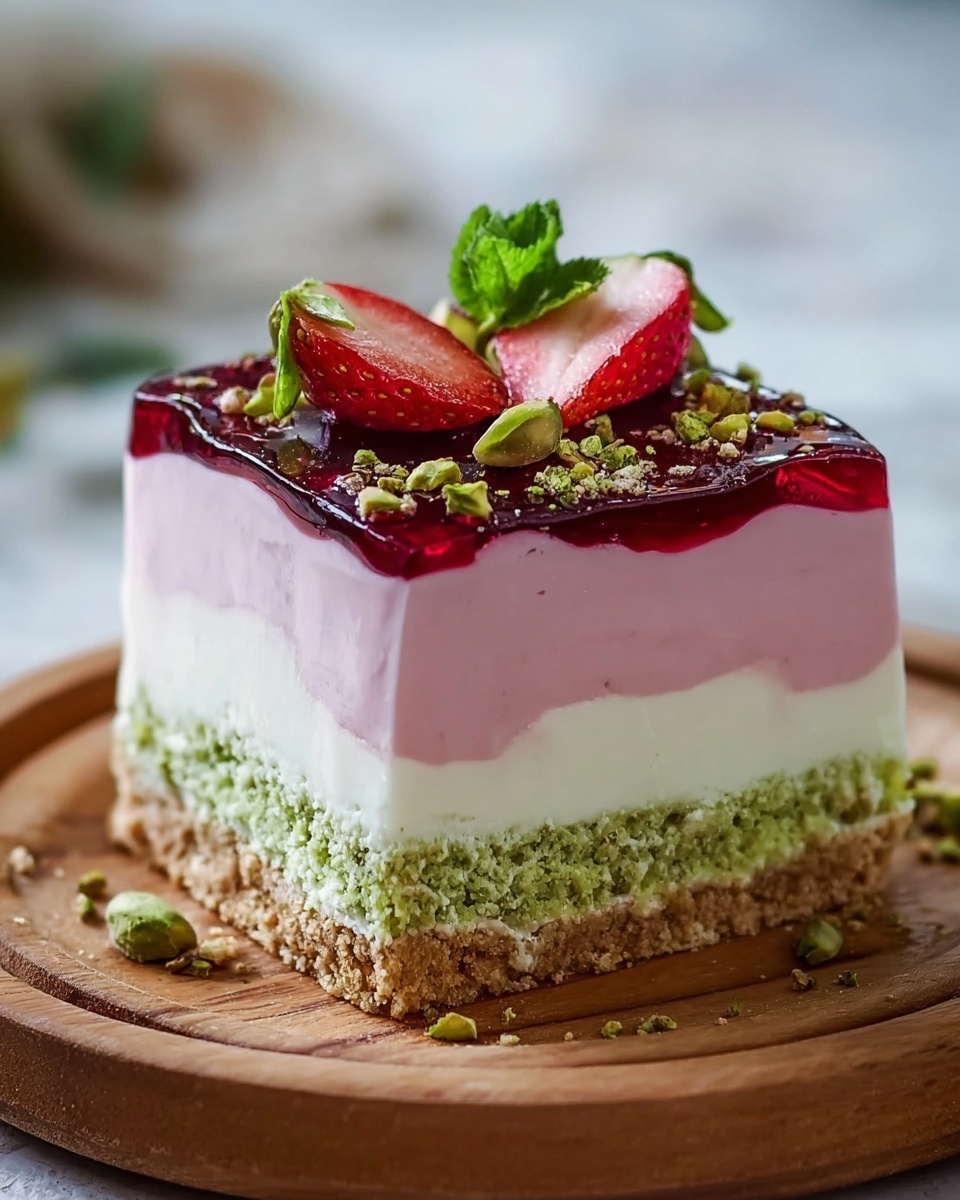 Strawberry Pistachio Mousse Cake Recipe - Recipe Image