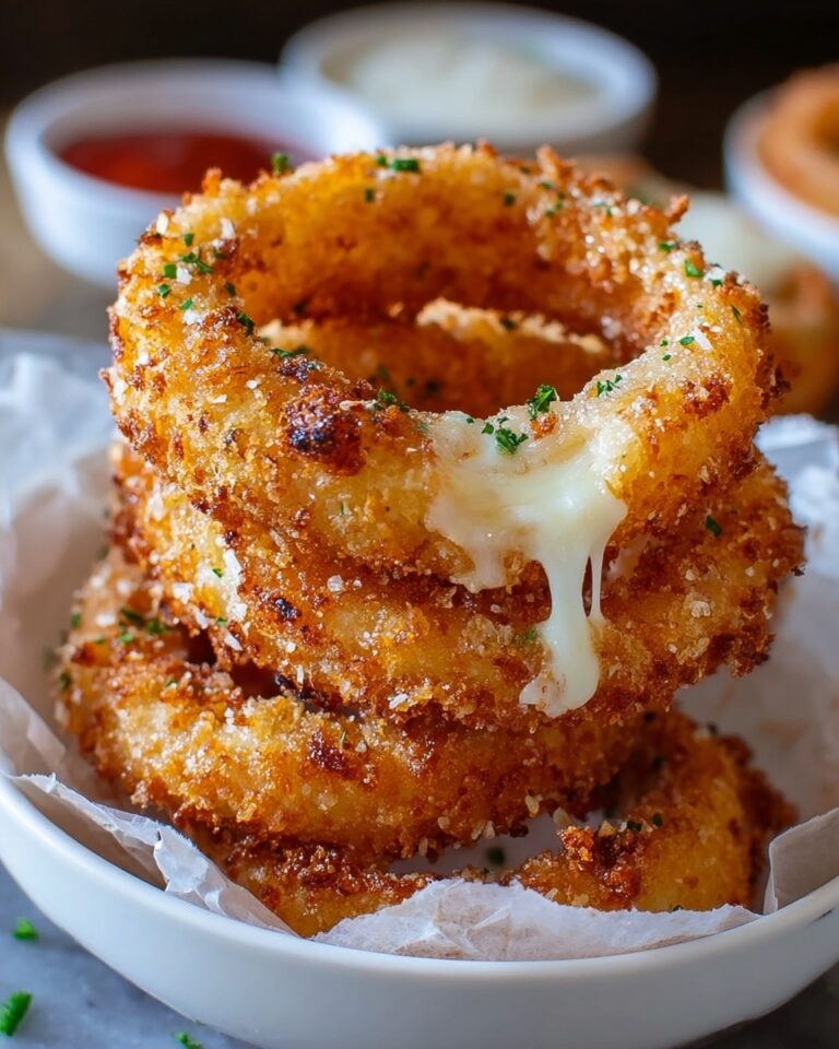 Easy Cheesy Onion Rings – Baked Mozzarella Perfection! Recipe