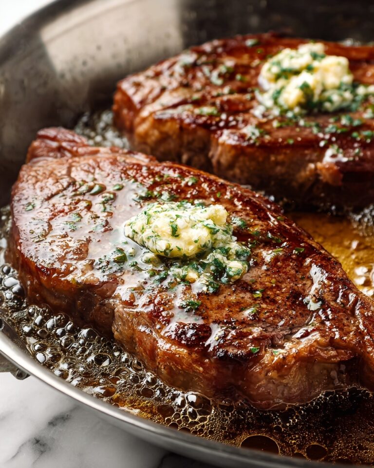 Perfectly Juicy Ribeye Steak with Cowboy Butter Recipe