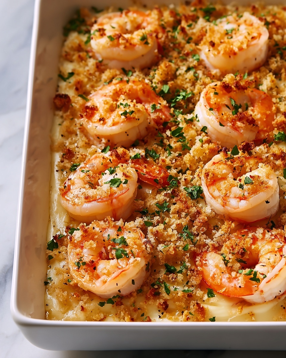 Baked Stuffed Shrimp Casserole Recipe - Recipe Image