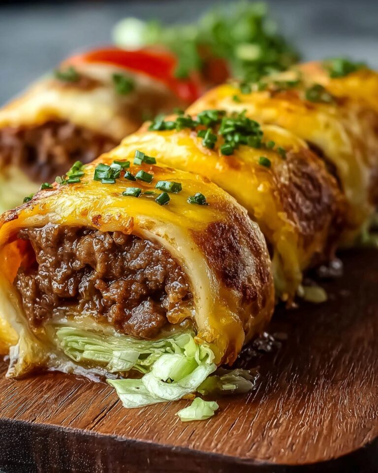 Garlic Butter Beef Cheeseburger Rollups Recipe