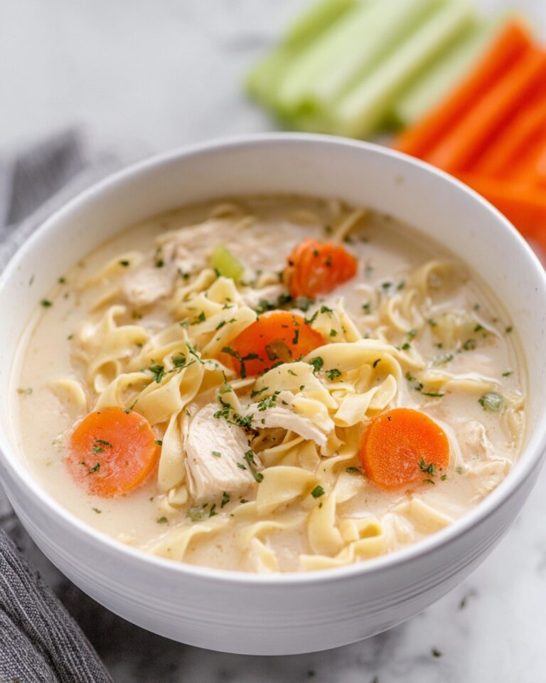 Creamy Chicken Noodle Soup with Ranch, Cheddar, and Angel Hair Pasta Recipe