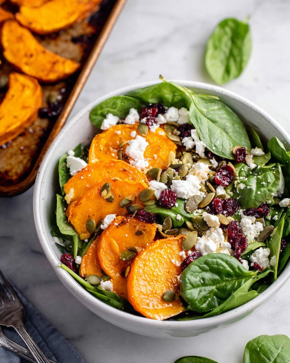 Roasted Butternut Squash Spinach Salad with Goat's Cheese Recipe - Recipe Image