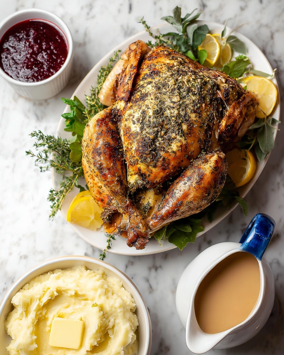Easy Roast Turkey with Herb Butter Recipe - Recipe Image