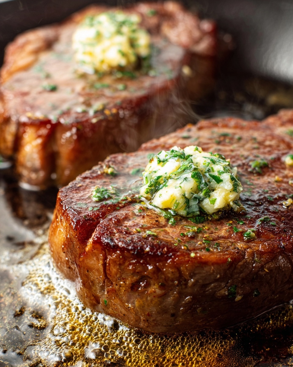 Perfectly Juicy Ribeye Steak with Cowboy Butter Recipe - Recipe Image
