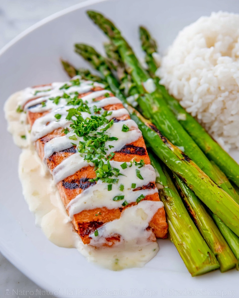 Oven Baked Salmon with Lemon Cream Sauce Recipe - Recipe Image