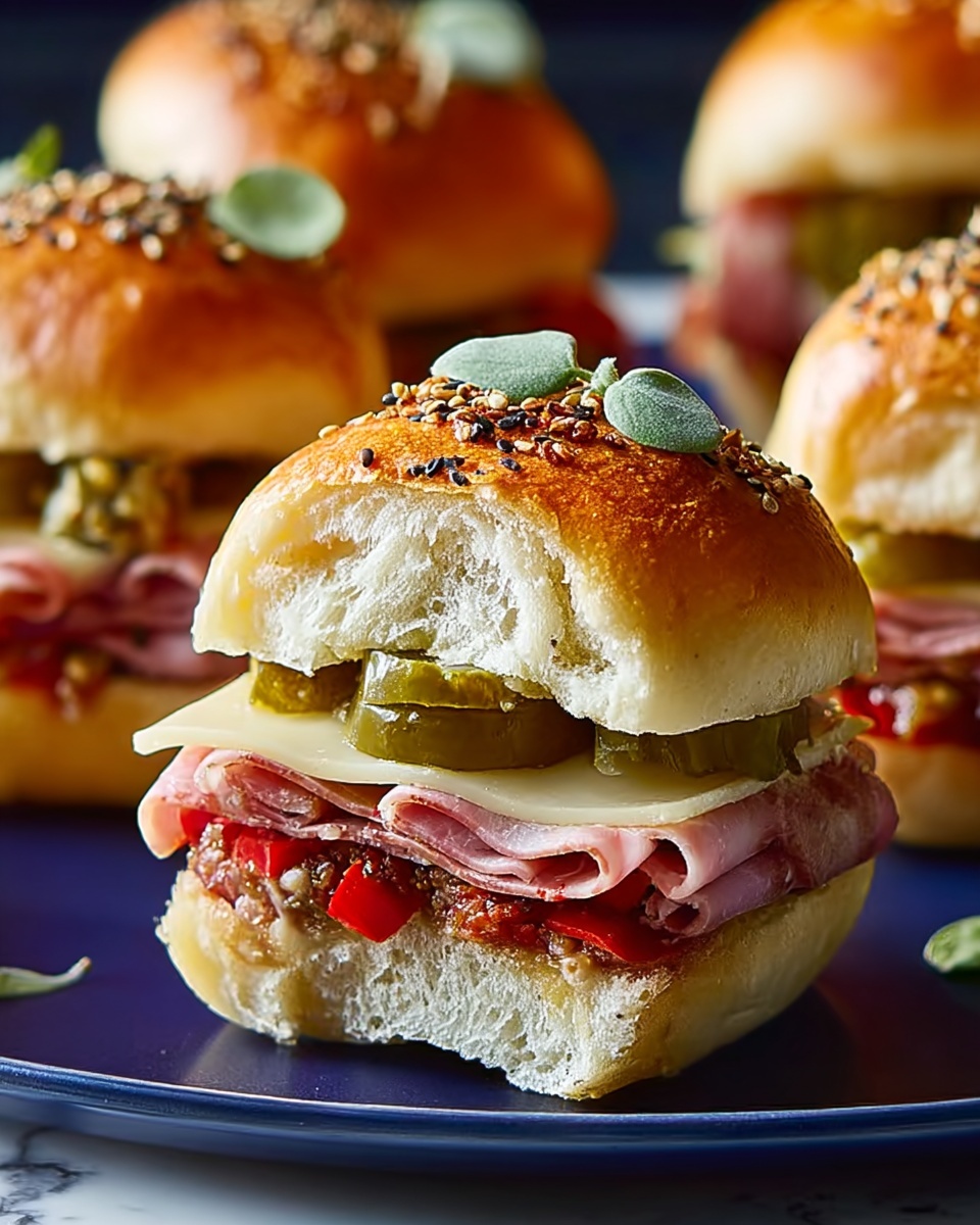 Hot Italian Sub Sliders: Flavor-Packed Mini Sandwiches with Deli Meats and Provolone Recipe - Recipe Image