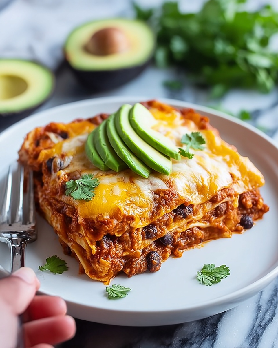 Cheesy Bean and Cheese Enchilada Casserole Recipe - Recipe Image
