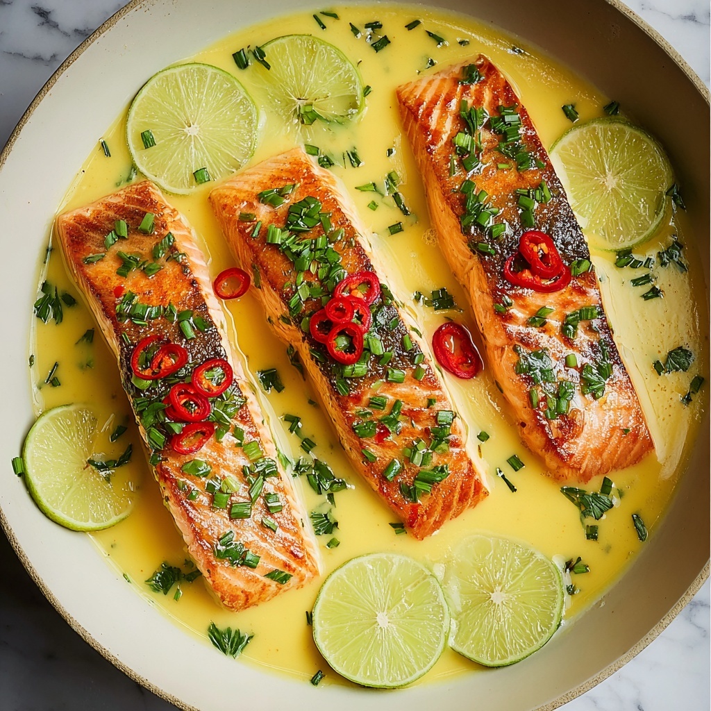 Poached Salmon in Coconut Lime Sauce Recipe - Recipe Image