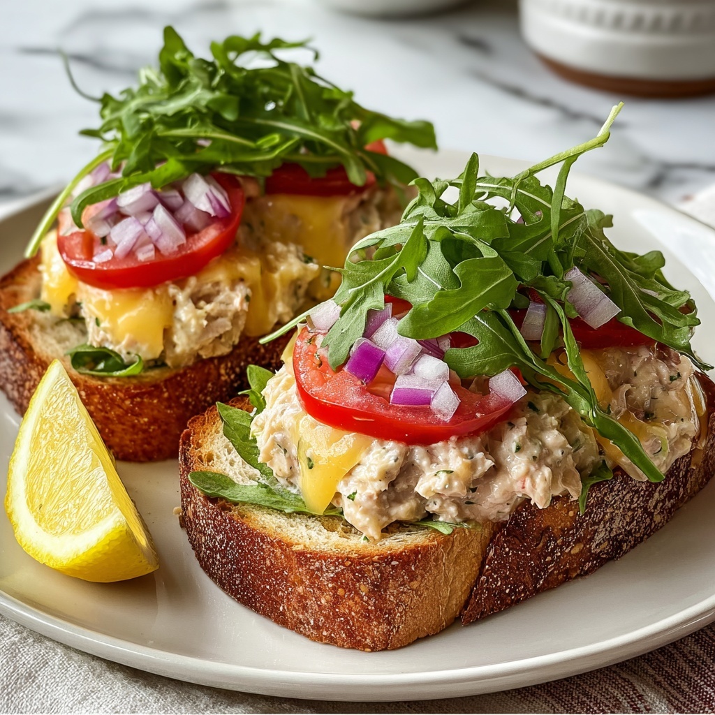Savory Grilled Tuna Melt with Creamy Cheddar Recipe - Recipe Image
