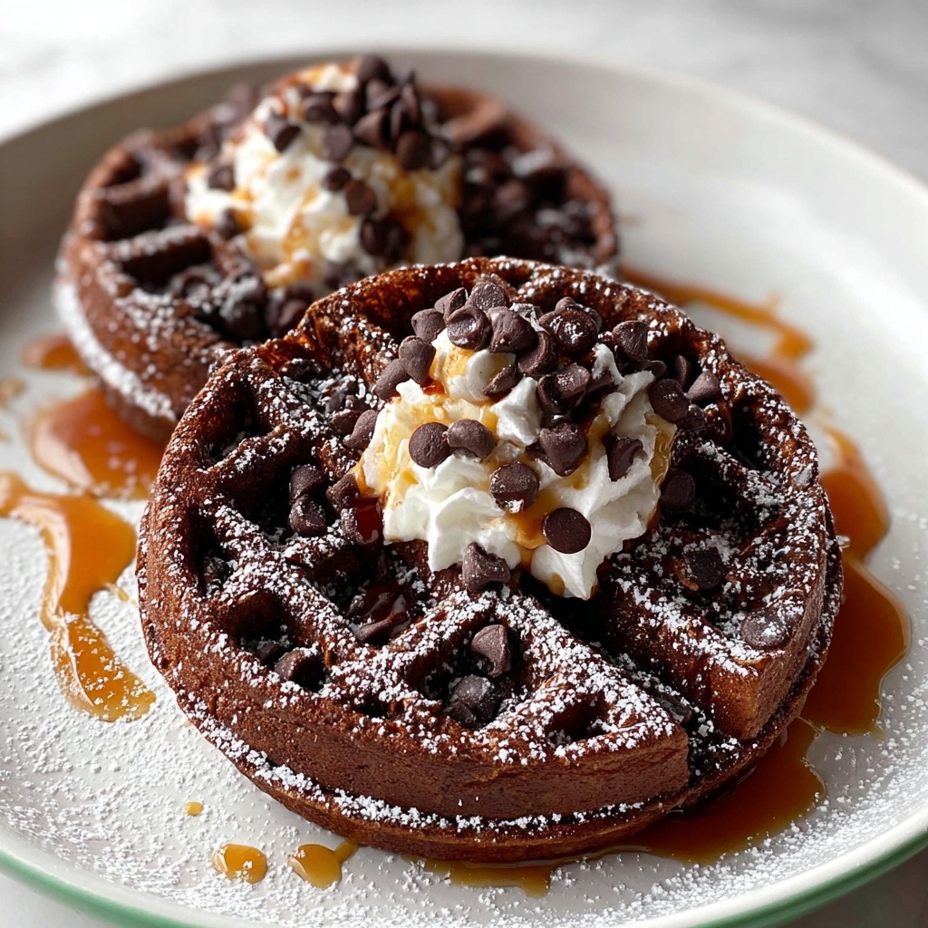 Decadent Double Chocolate Brownie Waffles Recipe - Recipe Image