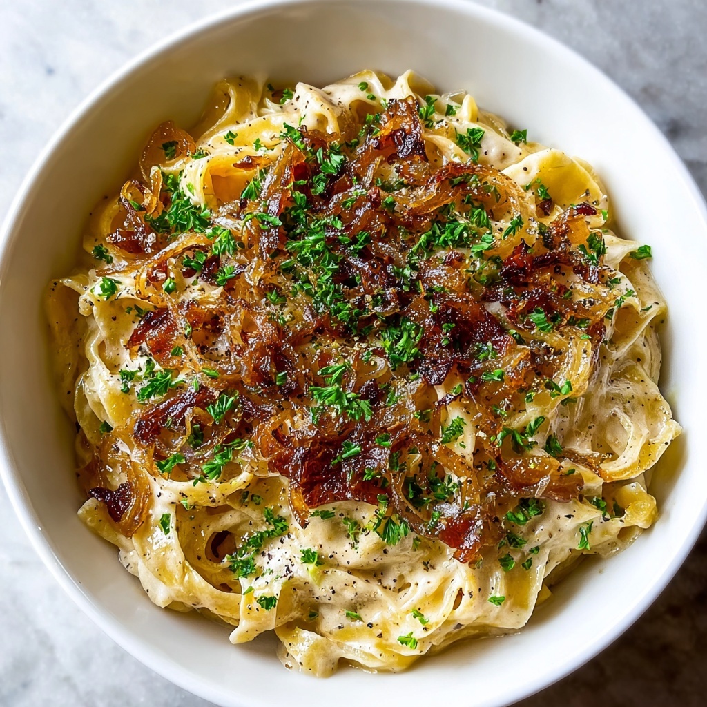 Creamy Caramelized Onion Pasta Recipe - Recipe Image