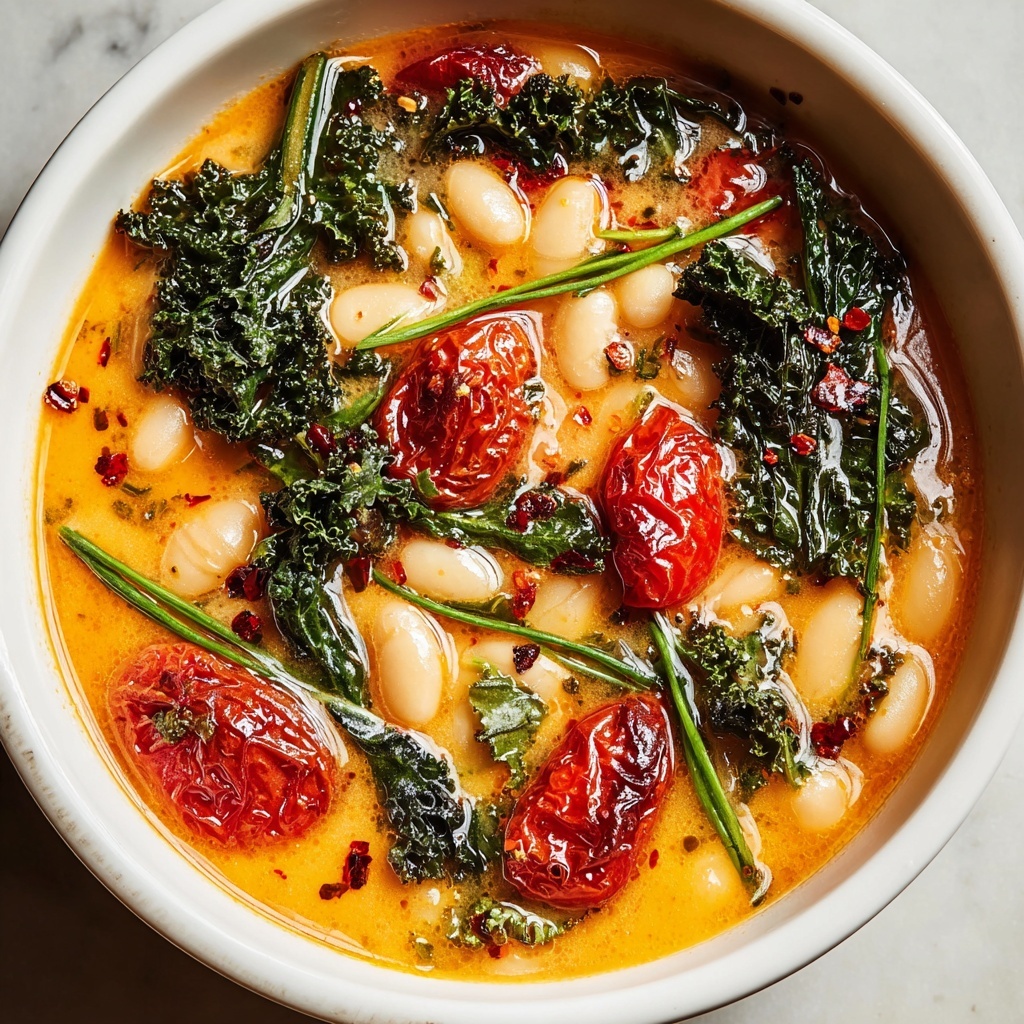 Creamy Vegan Tomato White Bean Stew Recipe - Recipe Image