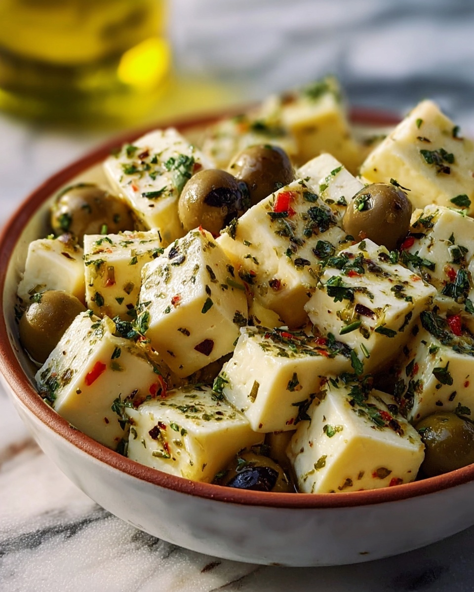 Marinated Cheese and Olives Recipe - Recipe Image