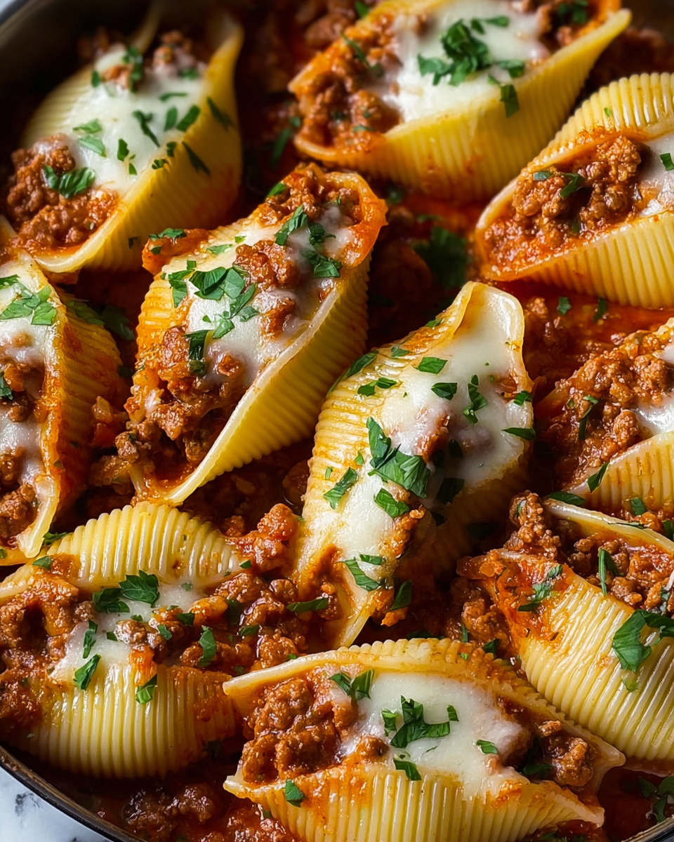 Creamy Ricotta Beef Stuffed Shells Pasta Recipe - Recipe Image