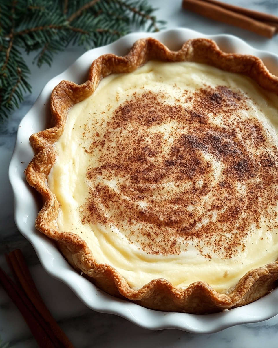 Christmas Eve Cinnamon-Vanilla Creamy Custard Pie Recipe - Recipe Image