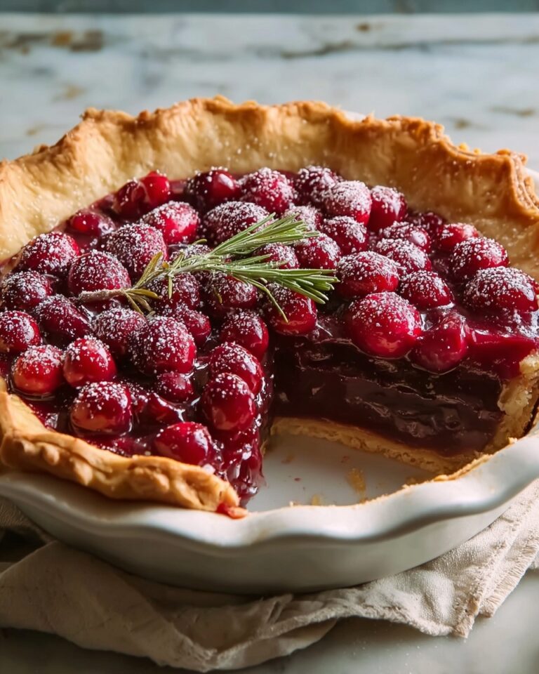 Cranberry-Fudge Pie with Candied Cranberries Recipe