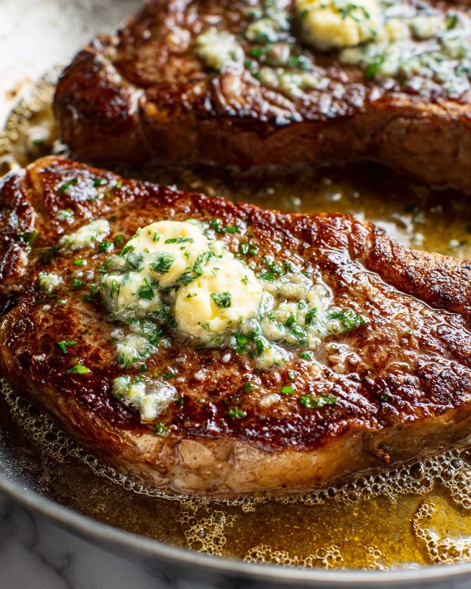 Perfectly Juicy Ribeye Steak with Cowboy Butter Recipe - Recipe Image