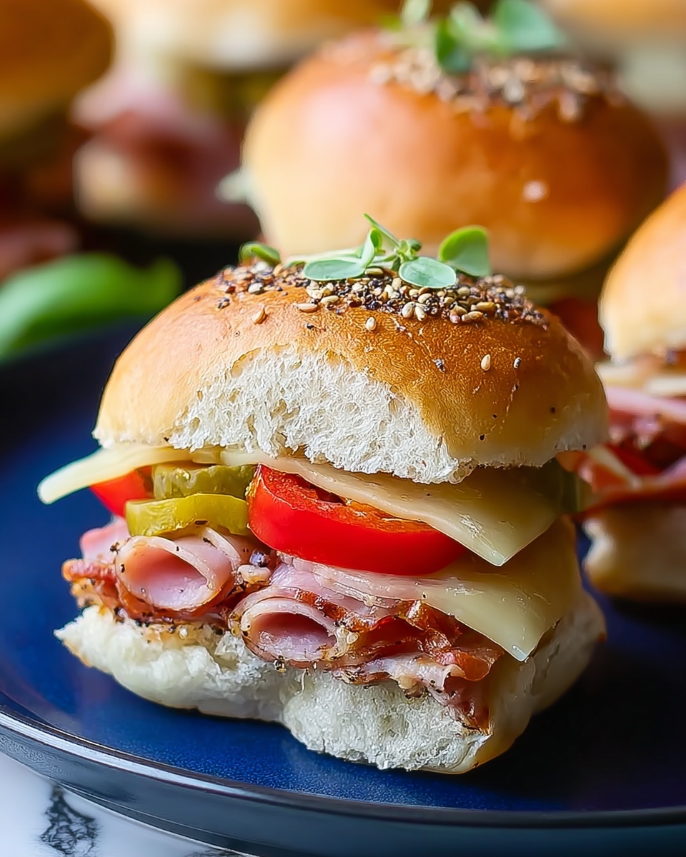 Hot Italian Sub Sliders: Flavor-Packed Mini Sandwiches with Deli Meats and Provolone Recipe - Recipe Image