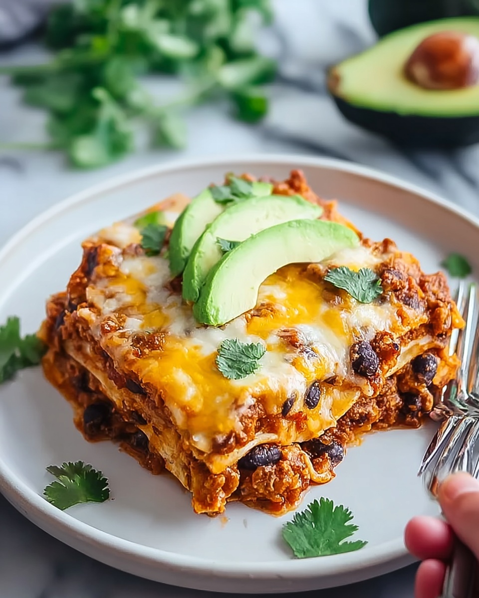 Cheesy Bean and Cheese Enchilada Casserole Recipe - Recipe Image