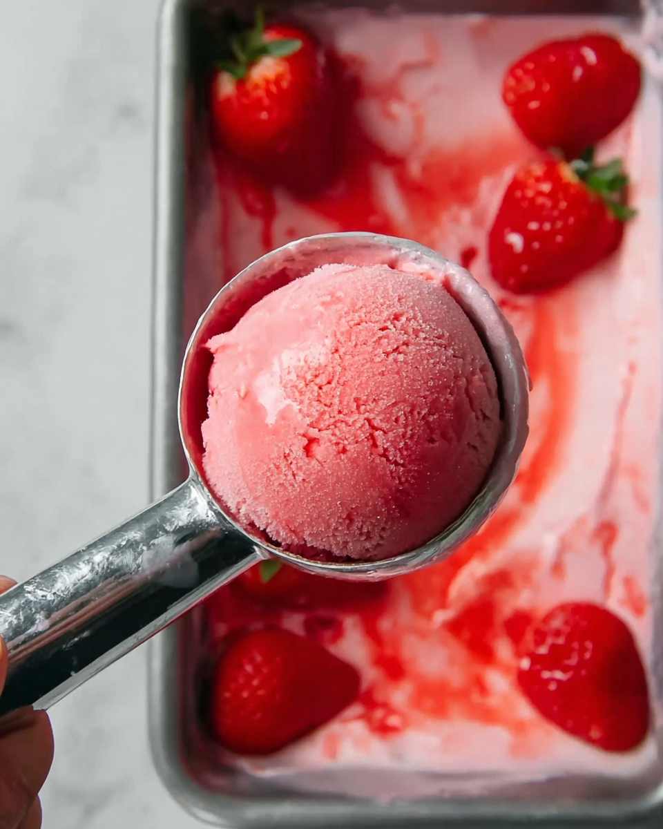 Easy Strawberry Sorbet Recipe - Recipe Image