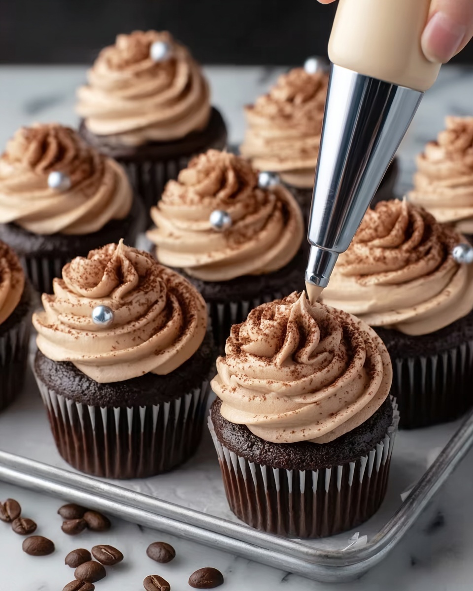 Decadent Espresso Cupcakes with Rich Espresso Buttercream Recipe - Recipe Image