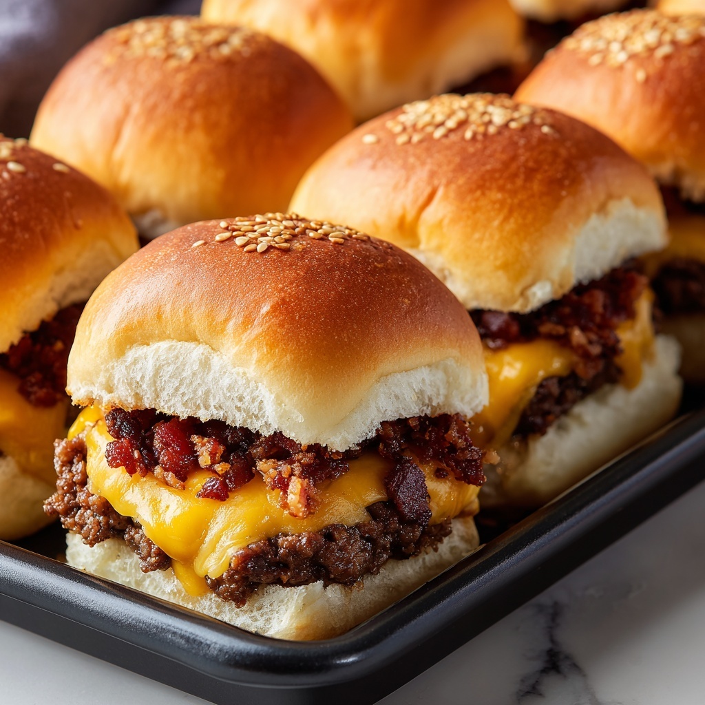 Oven Bacon Cheeseburger Sliders Recipe - Recipe Image
