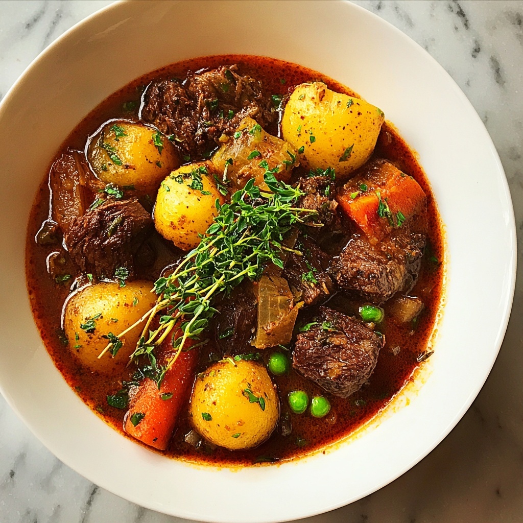Hearty Slow-Simmered Savory Beef Stew Recipe - Recipe Image