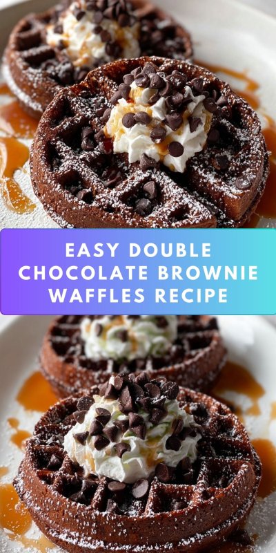 Decadent Double Chocolate Brownie Waffles Recipe - Recipe Image