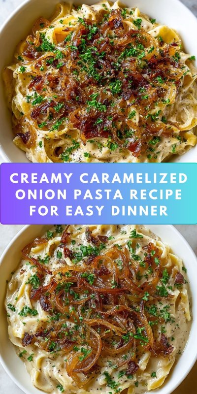 Creamy Caramelized Onion Pasta Recipe - Recipe Image