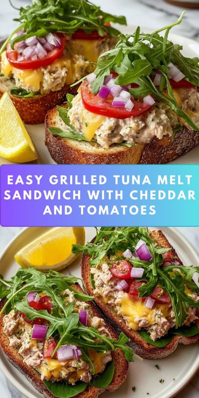 Savory Grilled Tuna Melt with Creamy Cheddar Recipe - Recipe Image