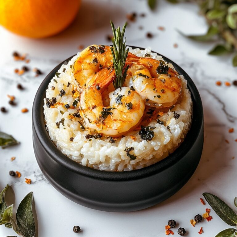 Garlic Butter Shrimp and Rice Stack Recipe
