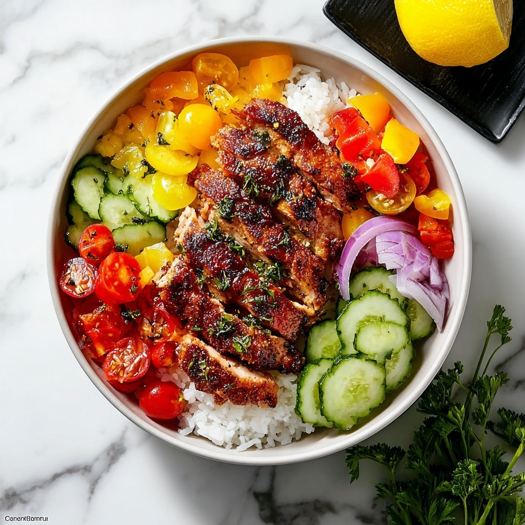 Chicken Gyro Bowls with Tzatziki, Feta, and Fresh Vegetables Recipe - Recipe Image