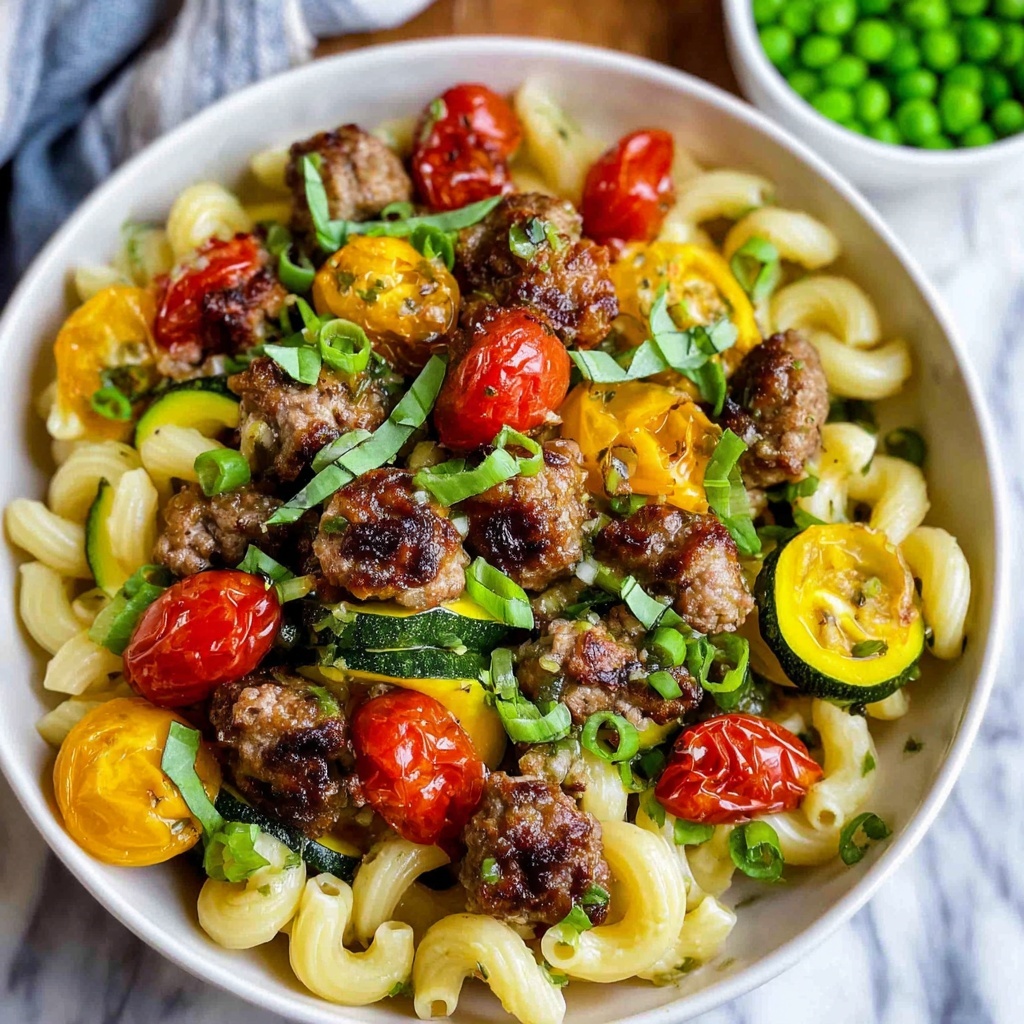 Italian Sausage Pasta with Cherry Tomatoes Recipe - Recipe Image