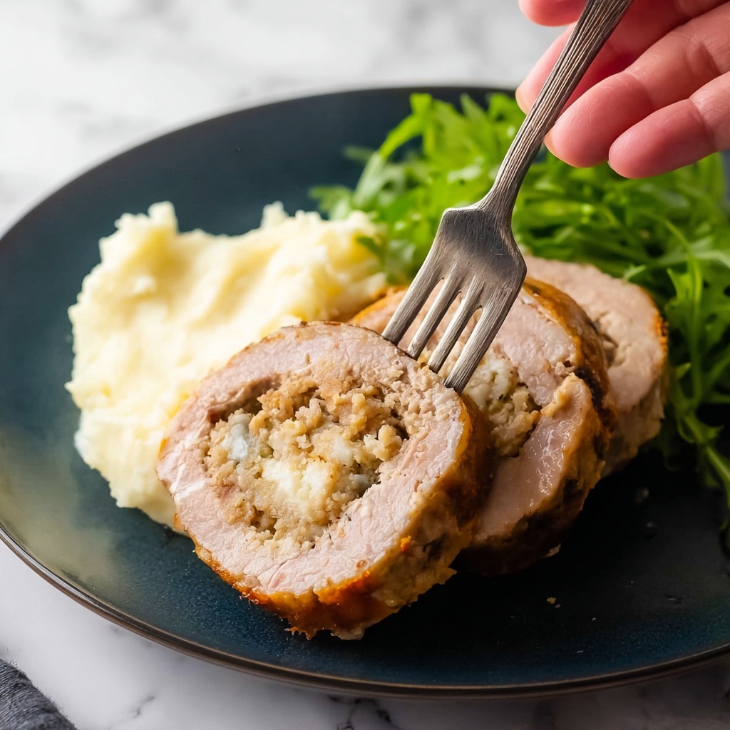 Stuffed Pork Tenderloin with Garlic, Rosemary, and Breadcrumbs Recipe - Recipe Image